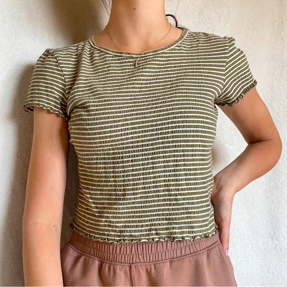 Green striped shirt
